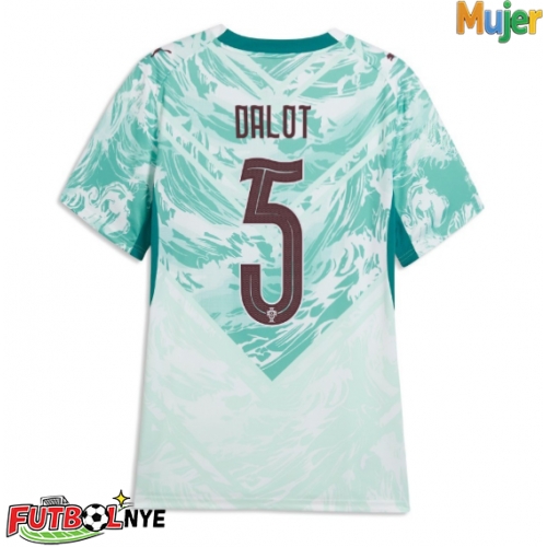 Camiseta Portugal Diogo Dalot #5 Visitante Equipación para mujer Mundial 2026 manga corta